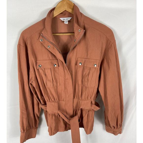 Nine West Cargo Zip Up Jacket in Cinnamon Orange Size medium - Picture 1 of 5